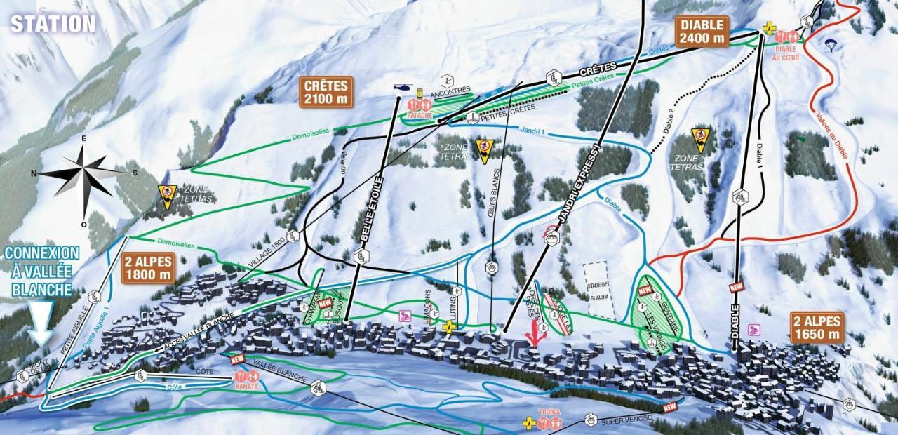 Residence Plein Sud A Cote Jandri Express, Front De Neige, Vue Splendide, Label 2 Alpes, Classe 2 Etoiles Tourisme Les Deux Alpes Zewnętrze zdjęcie